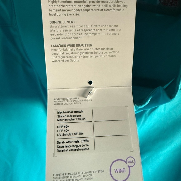 Puma Aqua Blue Windbreaker Jacket - Picture 16 of 16